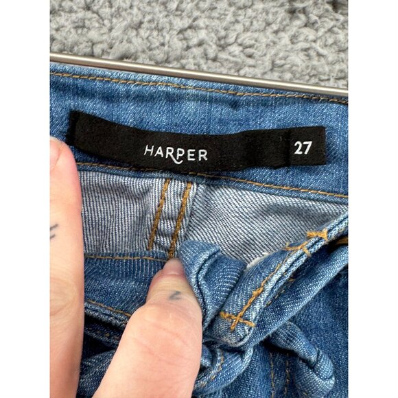 Harper Blue Denim Tie-Front Jeans Size 27 Casual Straight-Leg - Picture 5 of 7